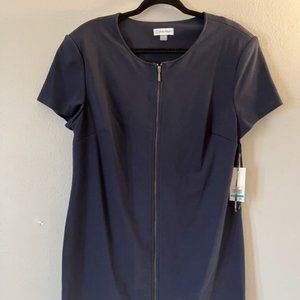 Calvin Klein Zip-Front A-Line Dress | Size 16 | NWT